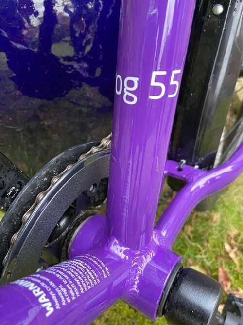 Frog 55 kids bike; purple. Multi purpose hybrid 8 gear bike. Lightweight.