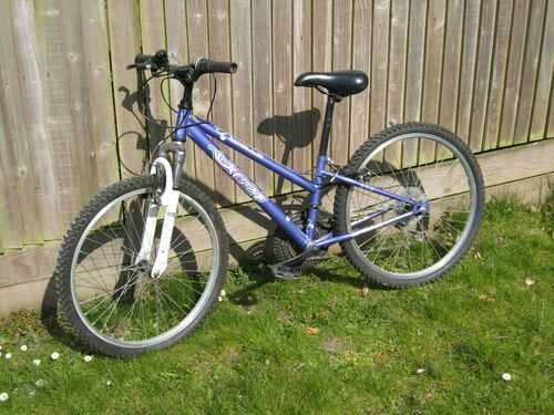 Childs mountain bike, 24 wheels, 12 frame, Apollo XC24, purple